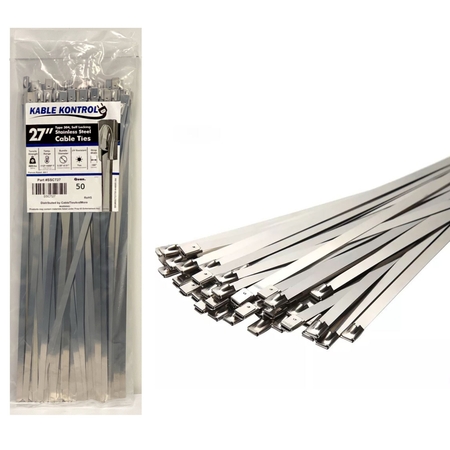 Kable Kontrol Kable Kontrol® Heavy Duty Stainless Steel Metal Zip Ties - 27" Long - 485 Lb Tensile Strength - 50 pcs / Pack SSCT-485-27